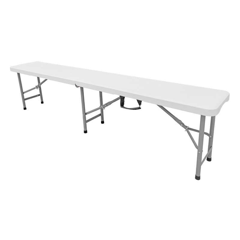 180×30×43cm White Folding Bench